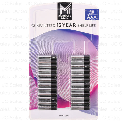alkaline batteries aaa 1.5v 48 ct -- 14 per case