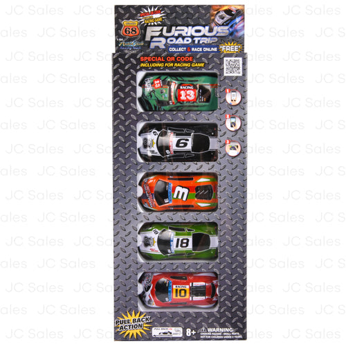 furious road trip racer cars 5 ct -- 48 per case