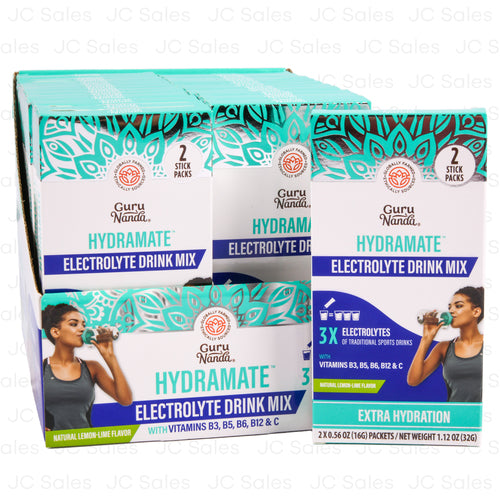 guru nanda hydramate electrolyte drink mix 2 pk -- 24 per case