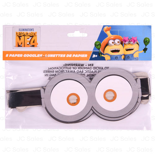 despicable me paper goggles 8 ct -- 12 per box
