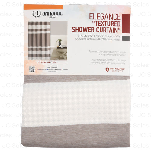 elegance textured shower curtain 70x72 asst color -- 24 per case