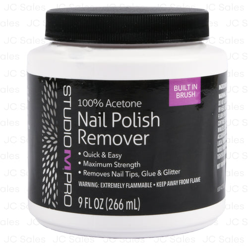 studio m pro acetone nail polish rem dip 9-oz -- 8 per case