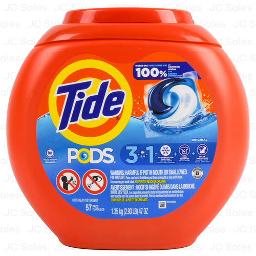 tide pods 3 in 1 original 57 ct -- 4 per case