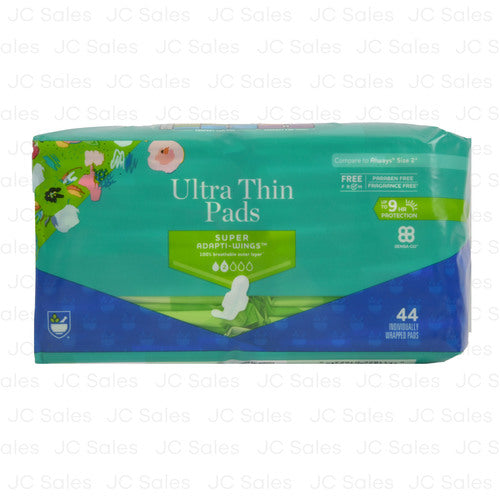 ultra thin pads w wings size 2 44 ct -- 6 per case