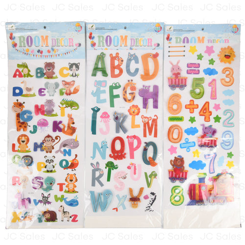wall sticker room decoration asst number alphabet -- 24 per box
