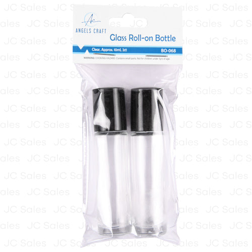 angels craft clear glass roll on bottle 2ct 10ml -- 12 per box