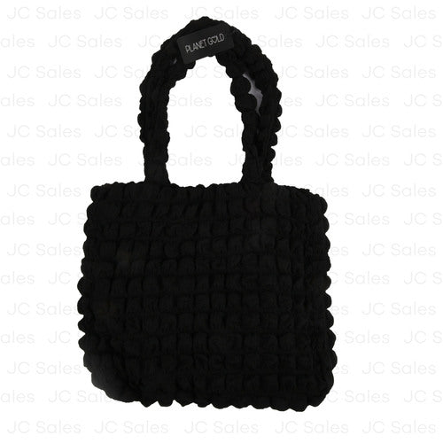 quilted carryall handbag black -- 12 per case