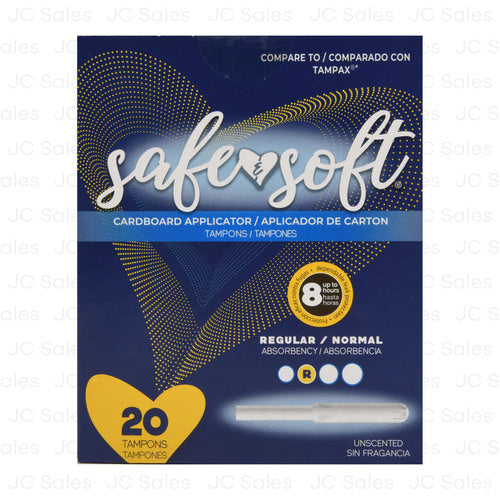safesoft tampons regular 20 ct -- 12 per case