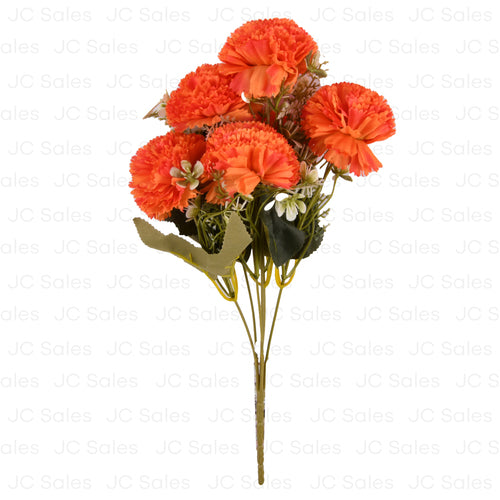 artificial 6head carnation bush orange 12 -- 36 per box