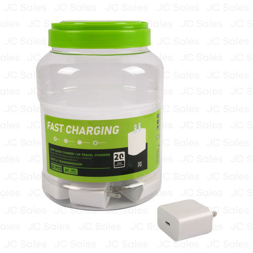 20w quick us travel charger white n jar -- 32 per box