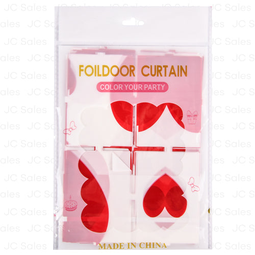 party foildoor curtain w red hearts -- 12 per box