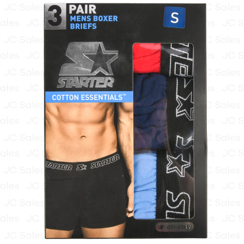 starter mens boxer briefs asst sz color 3 pk -- 24 per case