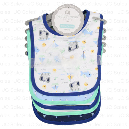 petite l amour boy infant bibs 5 pk -- 12 per box