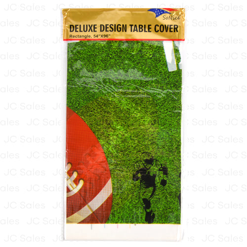 football touch down plastic table cover 54 x 96 -- 12 per box