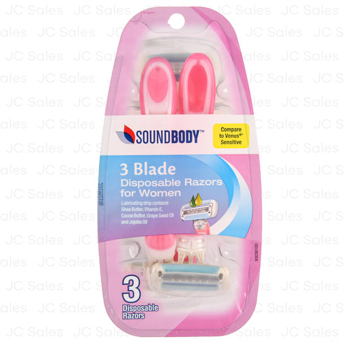 soundbody womens razor 3 ct -- 18 per case