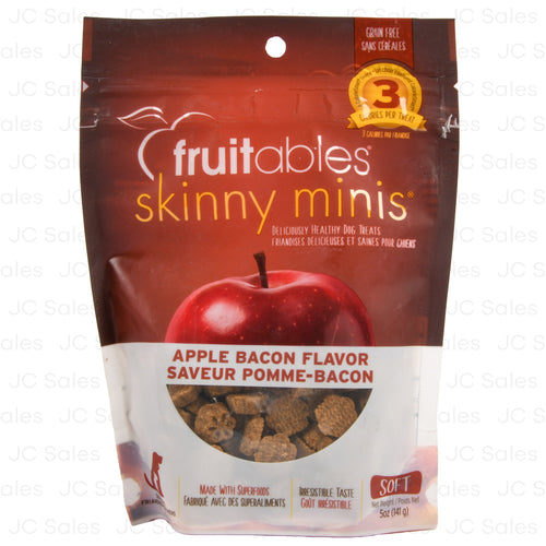 fruitables skinny mini dog treats apple bacon 5 oz -- 5 per case