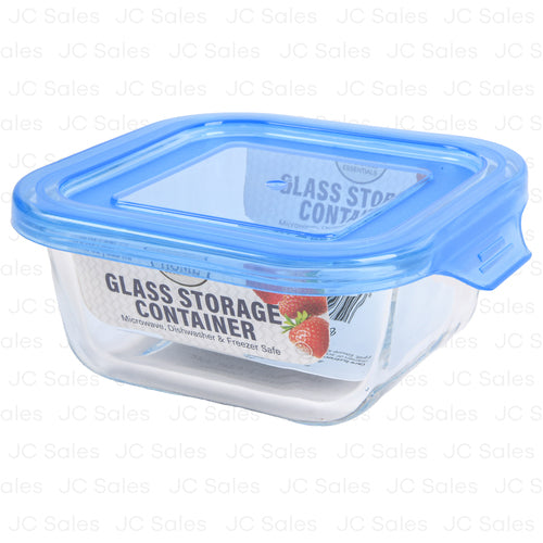 home e. glass storage container w lid 10.8 oz -- 12 per case