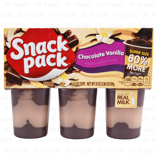 snack pack pudding choco vanilla 5.5 oz 6 ct -- 4 per case