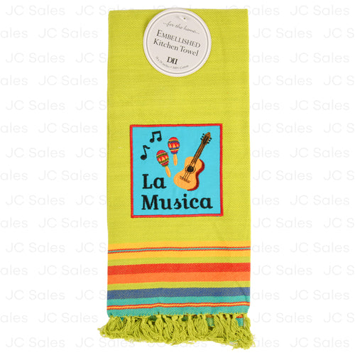 kitchen towel 2 pk la musica embellished -- 12 per case