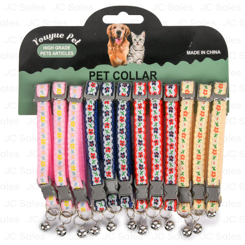youyue pet collar w bell floral design asst -- 12 per box