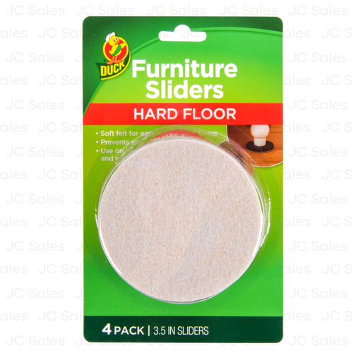 duck hard floor furniture sliders 3.5 4 pk -- 12 per case