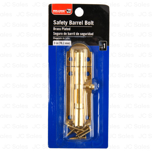 safety barrel bolt screw plated 3 1 pc -- 4 per box