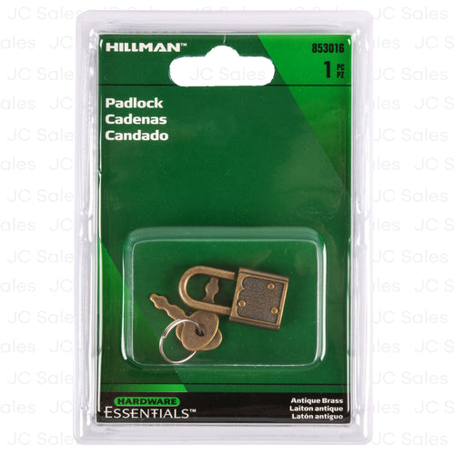 hillman antique brass mini padlock -- 40 per case