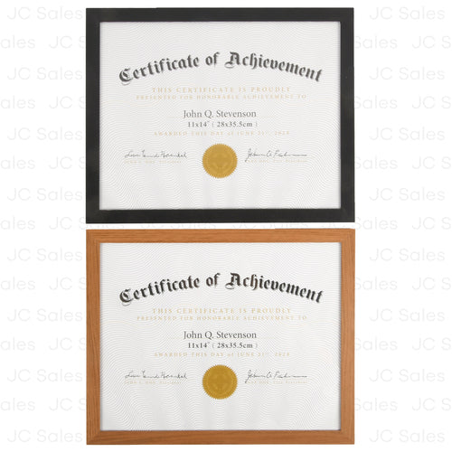 mdf certificate frame black brown color 11x14 -- 24 per case