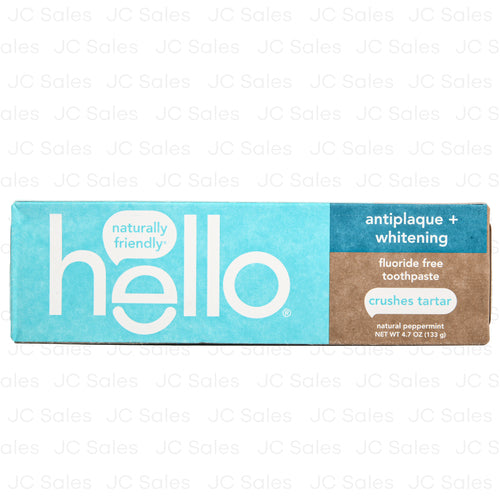 hello toothpaste flouride free crushes tartar 4.7 oz -- 12 per case