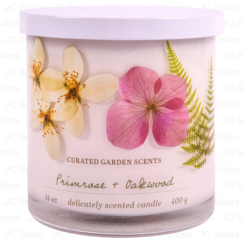 candle jar primrose oakwd w metal lid 14 oz -- 6 per case