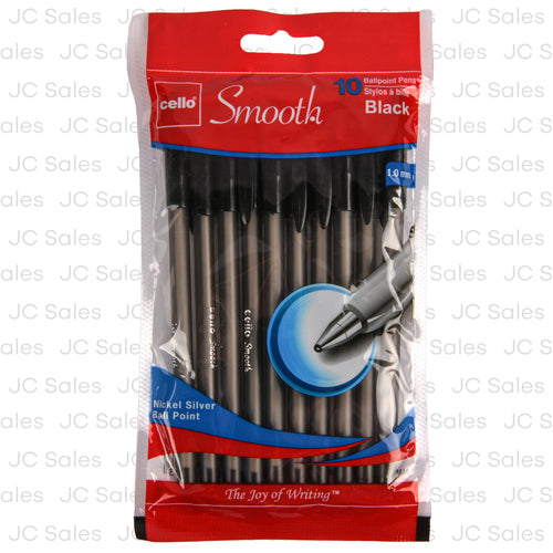 cello smooth fashion ball pen 10ct black -- 72 per case