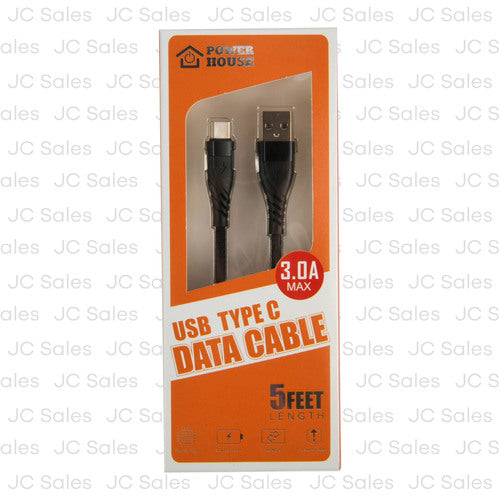power house usb type c data cable 5 ft -- 6 per box