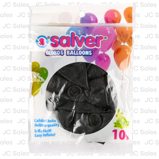 salver balloons standard black 12in 10pk -- 12 per box