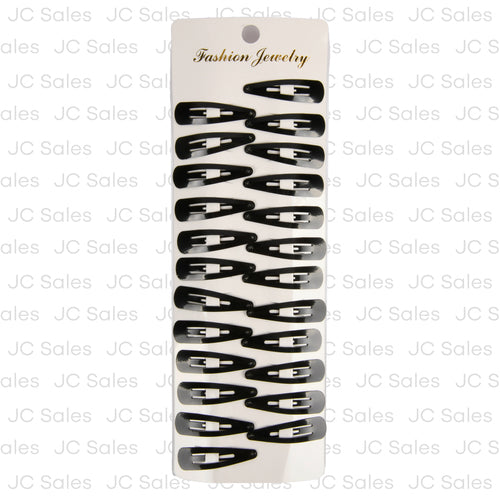 hair snap clips black 24 ct -- 12 per box