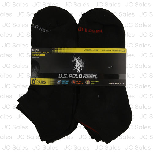 u.s. polo men socks low cut asst sz 6-12 6 pr -- 48 per case
