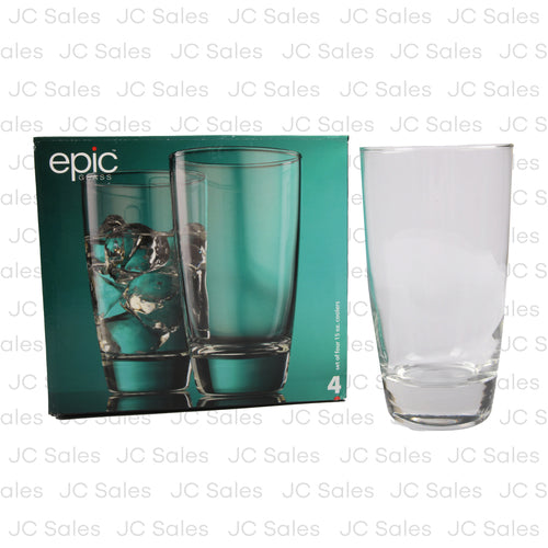 epic glass coolers clear set 15 oz 4 pc -- 6 per case