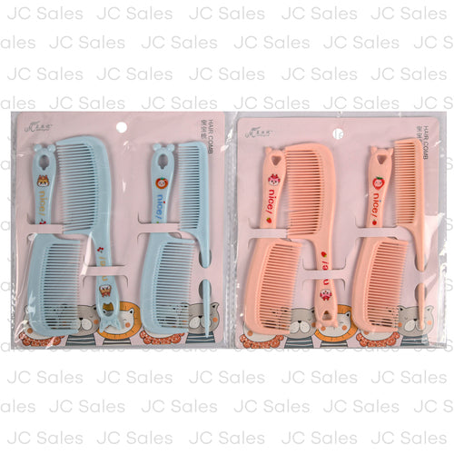fancy hair comb set asst color 4 pc -- 12 per box
