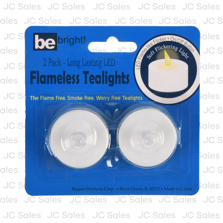 be bright led flameless tealights 2 pk -- 48 per case
