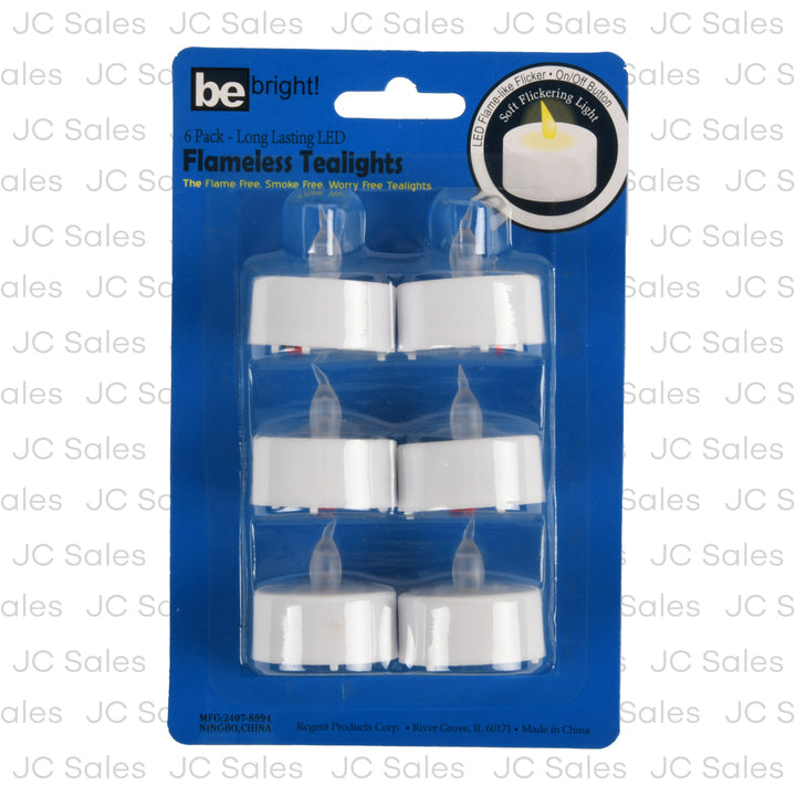 be bright led flameless tealights 6 pk -- 12 per case