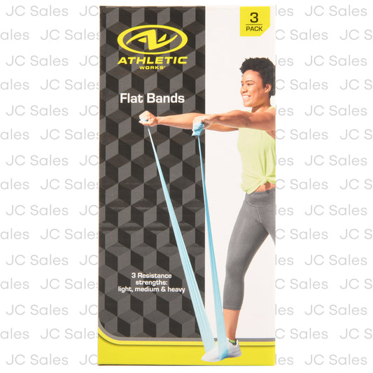 athletic works flat band resistance 3 pk -- 4 per case