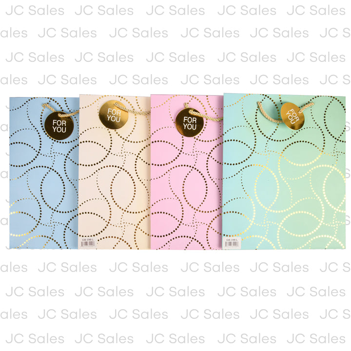 gift bag gold patterns asst design lg 32x26x12 cm -- 12 per box