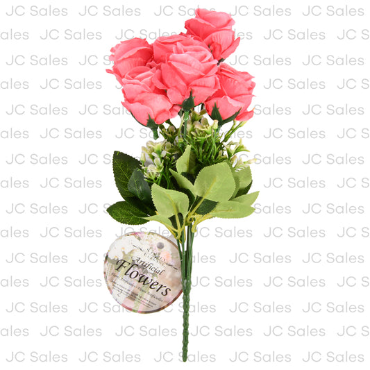 artificial 7head rose bush pink 12 -- 36 per box