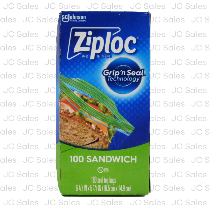 ziploc seal top sandwich bags 100 ct -- 12 per case