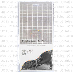 metallic square foil curtain silver 38x78 -- 24 per case