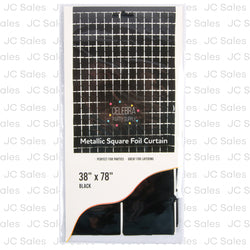 metallic square foil curtain black 38x78 -- 24 per case
