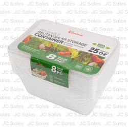 plastic 8pk rectangular storage 750ml clear -- 24 per case