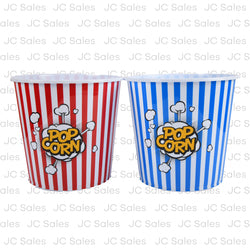 plastic popcorn bucket 8.3 blue red asst -- 24 per case