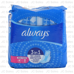 always classic maxi pad 3in1 w wings 8 ct -- 24 per case