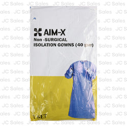 non-surgical isolation gown blue -- 6 per box