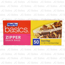 hefty zipper snack bags 50 ct -- 12 per case